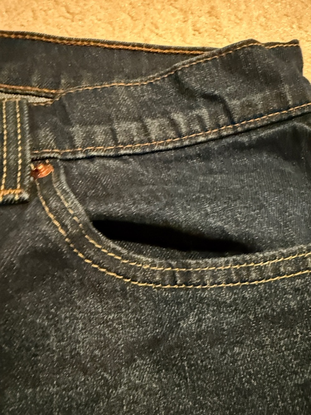 Levi's 505 Dark Blue Straight-Leg Men’s Jeans - Picture 3 of 7